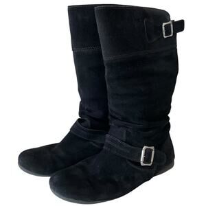 JIL Women's Black Suede Buckle Boots Size EUR 40 US 9.5-10